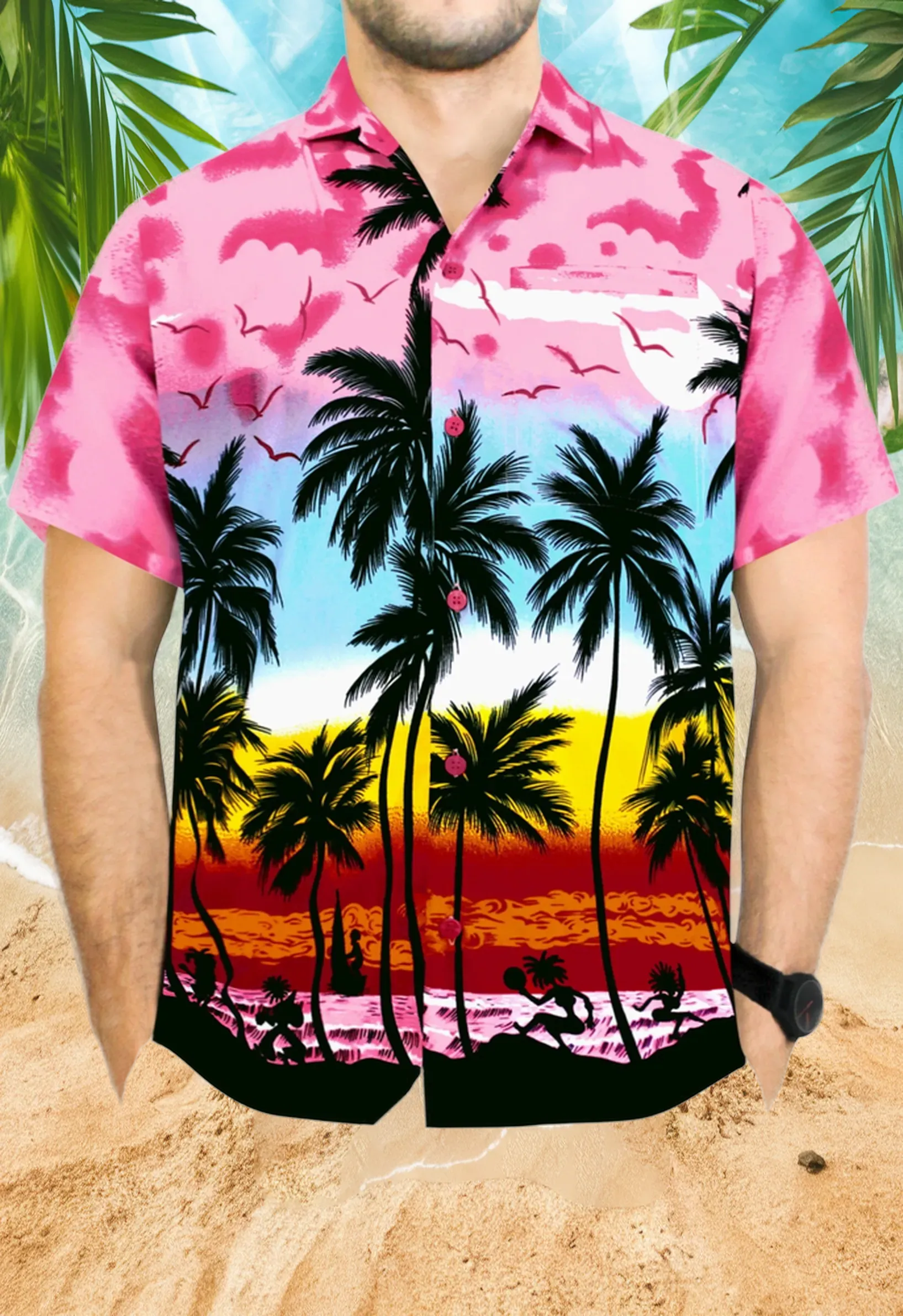 Pink Hawaiian Shirt